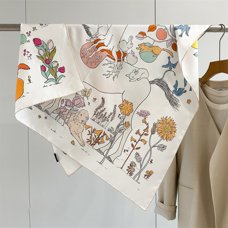 Travel Accessories Aesthetic - Foulard en soie imprimé double face